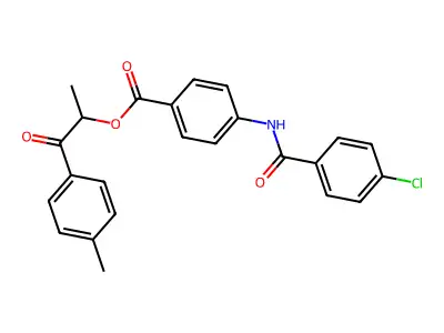 1-Methyl-2-(4-methylphenyl)-2-oxoethyl 4-[(4-chlorobenzoyl)amino]benzoate structure