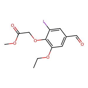 Methyl (2-ethoxy-4-formyl-6-iodophenoxy)acetate structure