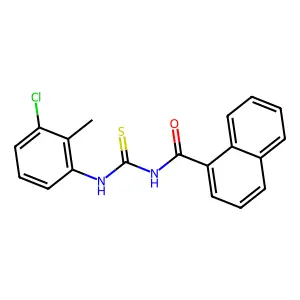 N-[(3-chloro-2-methylphenyl)carbamothioyl]naphthalene-1-carboxamide structure