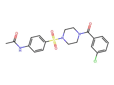 N-[4-[4-(3-chlorobenzoyl)piperazin-1-yl]sulfonylphenyl]acetamide structure