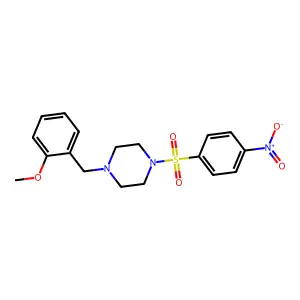 1-[(2-Methoxyphenyl)methyl]-4-(4-nitrophenyl)sulfonylpiperazine structure