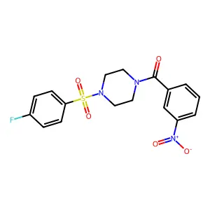 [4-(4-Fluorophenyl)sulfonylpiperazin-1-yl]-(3-nitrophenyl)methanone structure