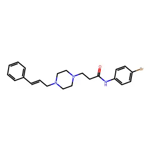 N-(4-bromophenyl)-3-[4-[(E)-3-phenylprop-2-enyl]piperazin-1-yl]propanamide structure