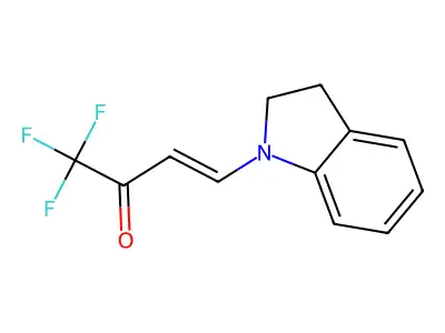 4-(2,3-dihydro-1H-indol-1-yl)-1,1,1-trifluorobut-3-en-2-one structure