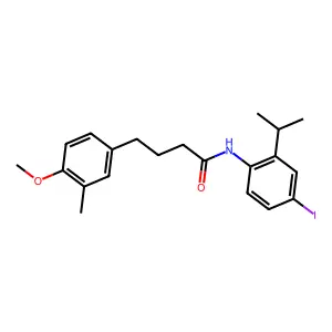 N-(4-iodo-2-propan-2-ylphenyl)-4-(4-methoxy-3-methylphenyl)butanamide structure