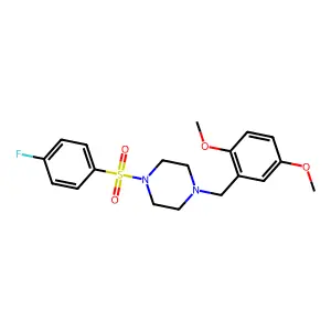 1-(2,5-Dimethoxybenzyl)-4-[(4-fluorophenyl)sulfonyl]piperazine structure