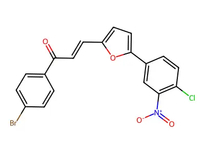 (E)-1-(4-bromophenyl)-3-[5-(4-chloro-3-nitrophenyl)furan-2-yl]prop-2-en-1-one structure