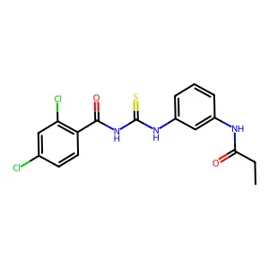 2,4-dichloro-N-[[3-(propanoylamino)phenyl]carbamothioyl]benzamide structure