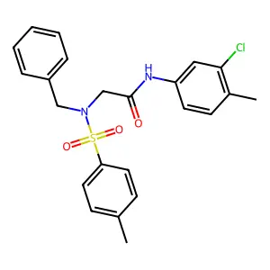 2-[benzyl-(4-methylphenyl)sulfonylamino]-N-(3-chloro-4-methylphenyl)acetamide structure