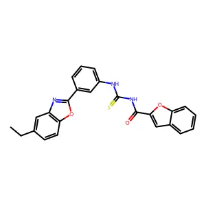 N-[[3-(5-ethyl-1,3-benzoxazol-2-yl)phenyl]carbamothioyl]-1-benzofuran-2-carboxamide structure