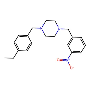 1-[(4-Ethylphenyl)methyl]-4-[(3-nitrophenyl)methyl]piperazine structure