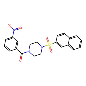 (4-Naphthalen-2-ylsulfonylpiperazin-1-yl)-(3-nitrophenyl)methanone structure