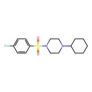 1-Cyclohexyl-4-(4-fluorophenyl)sulfonylpiperazine structure