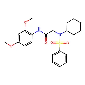 2-[benzenesulfonyl(cyclohexyl)amino]-N-(2,4-dimethoxyphenyl)acetamide structure