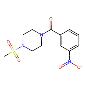 (4-Methylsulfonylpiperazin-1-yl)-(3-nitrophenyl)methanone structure