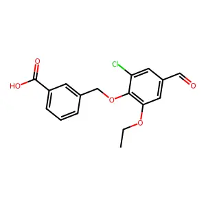 3-[(2-Chloro-6-ethoxy-4-formylphenoxy)methyl]benzoic acid structure