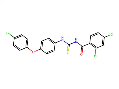 2,4-dichloro-N-[[4-(4-chlorophenoxy)phenyl]carbamothioyl]benzamide structure