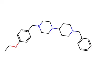 1-(1-Benzylpiperidin-4-yl)-4-[(4-ethoxyphenyl)methyl]piperazine structure