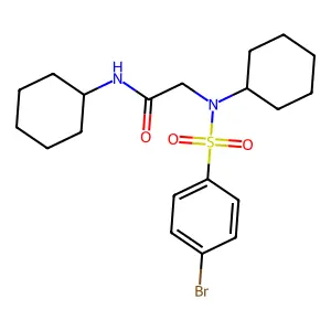 2-[(4-bromophenyl)sulfonyl-cyclohexylamino]-N-cyclohexylacetamide structure