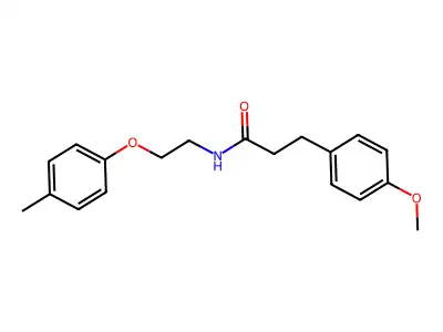 3-(4-methoxyphenyl)-N-[2-(4-methylphenoxy)ethyl]propanamide structure