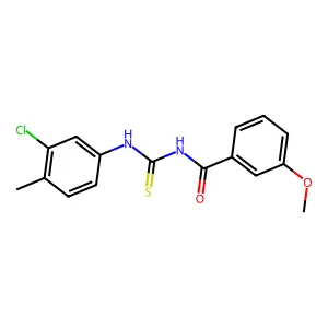 N-[(3-chloro-4-methylphenyl)carbamothioyl]-3-methoxybenzamide structure