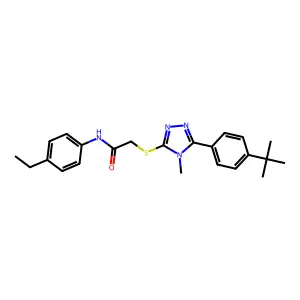 2-{[5-(4-tert-butylphenyl)-4-methyl-4H-1,2,4-triazol-3-yl]sulfanyl}-N-(4-ethylphenyl)acetamide structure