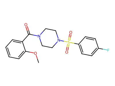 [4-(4-Fluorophenyl)sulfonylpiperazin-1-yl]-(2-methoxyphenyl)methanone structure