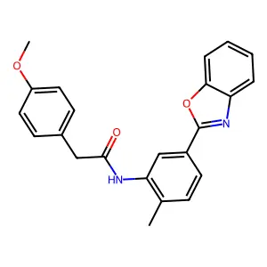 N-[5-(1,3-benzoxazol-2-yl)-2-methylphenyl]-2-(4-methoxyphenyl)acetamide structure
