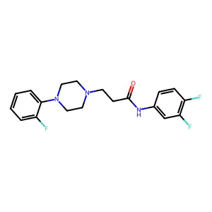 N-(3,4-difluorophenyl)-3-[4-(2-fluorophenyl)piperazin-1-yl]propanamide structure