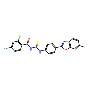 2,4-dichloro-N-[[4-(6-methyl-1,3-benzoxazol-2-yl)phenyl]carbamothioyl]benzamide structure
