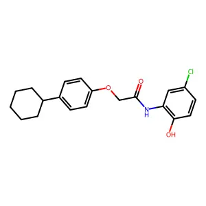 N-(5-chloro-2-hydroxyphenyl)-2-(4-cyclohexylphenoxy)acetamide structure