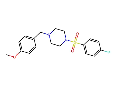 1-(4-Fluorophenyl)sulfonyl-4-[(4-methoxyphenyl)methyl]piperazine structure