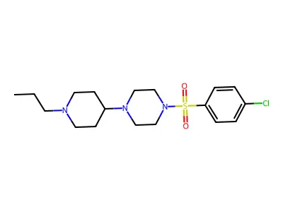 1-(4-Chlorophenyl)sulfonyl-4-(1-propylpiperidin-4-yl)piperazine structure