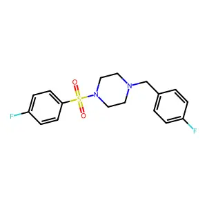 1-[(4-Fluorophenyl)methyl]-4-(4-fluorophenyl)sulfonylpiperazine structure