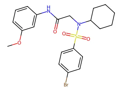 2-[(4-bromophenyl)sulfonyl-cyclohexylamino]-N-(3-methoxyphenyl)acetamide structure