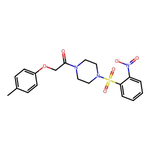 2-(4-Methylphenoxy)-1-[4-(2-nitrophenyl)sulfonylpiperazin-1-yl]ethanone structure