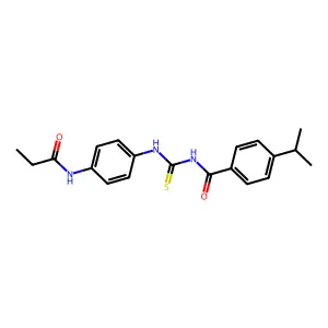N-[[4-(propanoylamino)phenyl]carbamothioyl]-4-propan-2-ylbenzamide structure