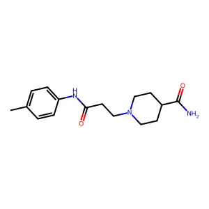 1-(2-p-Tolylcarbamoyl-ethyl)-piperidine-4-carboxylic acid amide structure