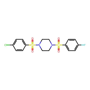 1-(4-Chlorophenyl)sulfonyl-4-(4-fluorophenyl)sulfonylpiperazine structure