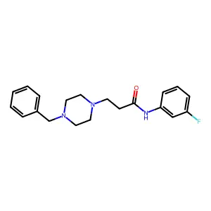 3-(4-benzylpiperazin-1-yl)-N-(3-fluorophenyl)propanamide structure