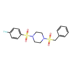 1-Benzylsulfonyl-4-(4-fluorophenyl)sulfonylpiperazine structure
