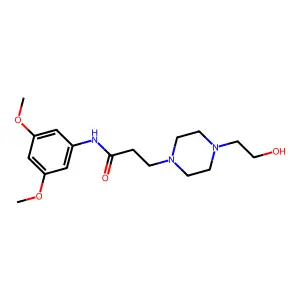 N-(3,5-dimethoxyphenyl)-3-[4-(2-hydroxyethyl)piperazin-1-yl]propanamide structure