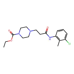 Ethyl 4-(3-((3-chloro-2-methylphenyl)amino)-3-oxopropyl)piperazine-1-carboxylate structure
