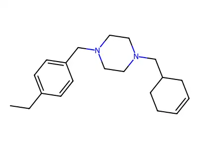 1-(Cyclohex-3-en-1-ylmethyl)-4-(4-ethylbenzyl)piperazine structure