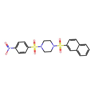 1-Naphthalen-2-ylsulfonyl-4-(4-nitrophenyl)sulfonylpiperazine structure