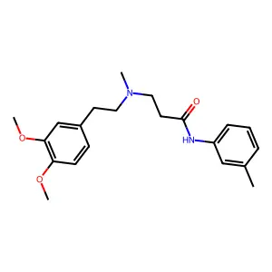 3-[2-(3,4-dimethoxyphenyl)ethyl-methylamino]-N-(3-methylphenyl)propanamide structure