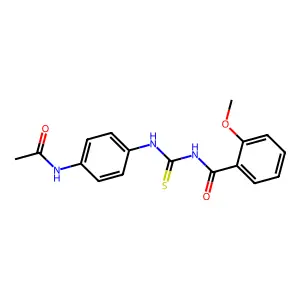 N-[(4-acetamidophenyl)carbamothioyl]-2-methoxybenzamide structure