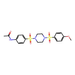 N-[4-[4-(4-methoxyphenyl)sulfonylpiperazin-1-yl]sulfonylphenyl]acetamide structure