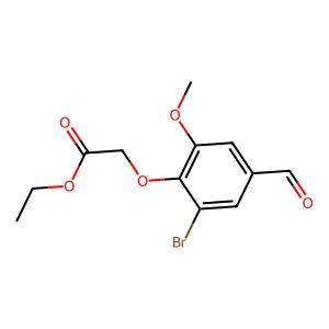 Ethyl 2-(2-bromo-4-formyl-6-methoxyphenoxy)acetate structure