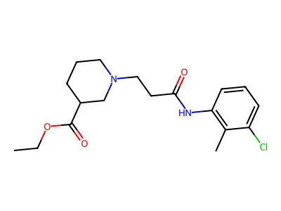 Ethyl 1-(3-((3-chloro-2-methylphenyl)amino)-3-oxopropyl)piperidine-3-carboxylate structure